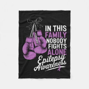Nobody Fights Alone Boxing Epilepsy Awareness Purp Fleece Blanket