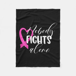 Nobody Fights Alone _ Breast Cancer Fleece Blanket