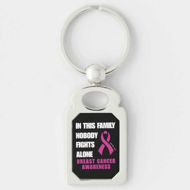 NOBODY FIGHTS ALONE...Breast Cancer Key Ring (Front)