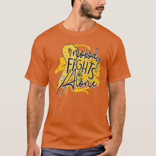 Nobody Fights Alone Childhood Cancer Awareness Mon T-Shirt
