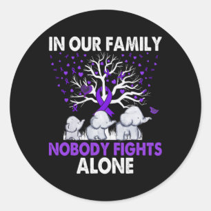 Nobody Fights Alone Family Elephants Heimerheimer Classic Round Sticker
