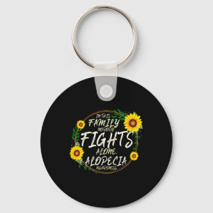 Nobody Fights Alone. Family Support. Alopecia Awar Key Ring