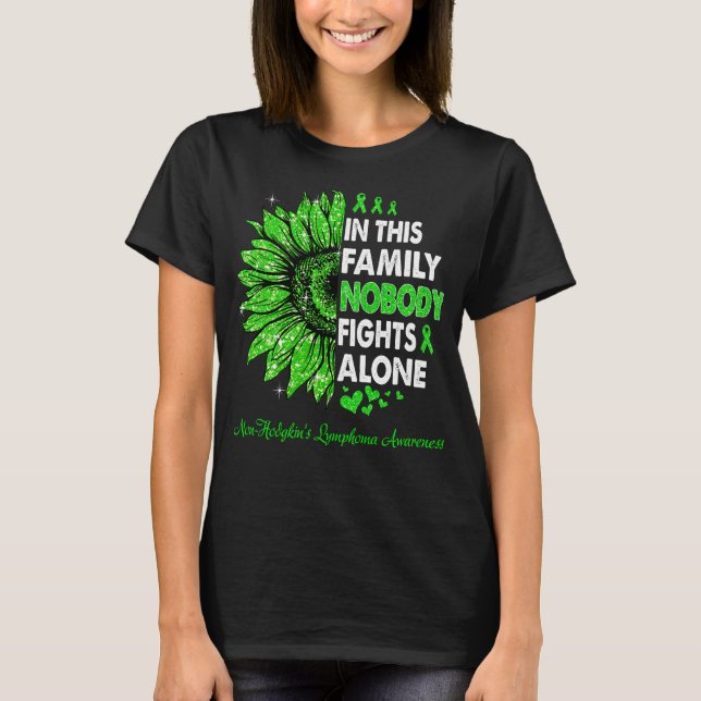 Nobody Fights Alone Non-Hodgkin's Lymphoma T-Shirt (Front)