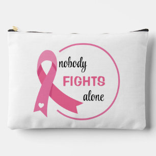 Nobody Fights Alone Pink Ribbon Accessory Pouch