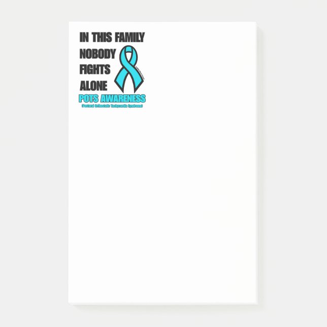 NOBODY FIGHTS ALONE...POTS POST-IT NOTES (Front)