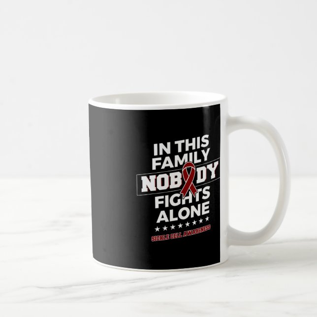 Nobody fights alone Sickle Cell Awareness  Coffee Mug (Right)