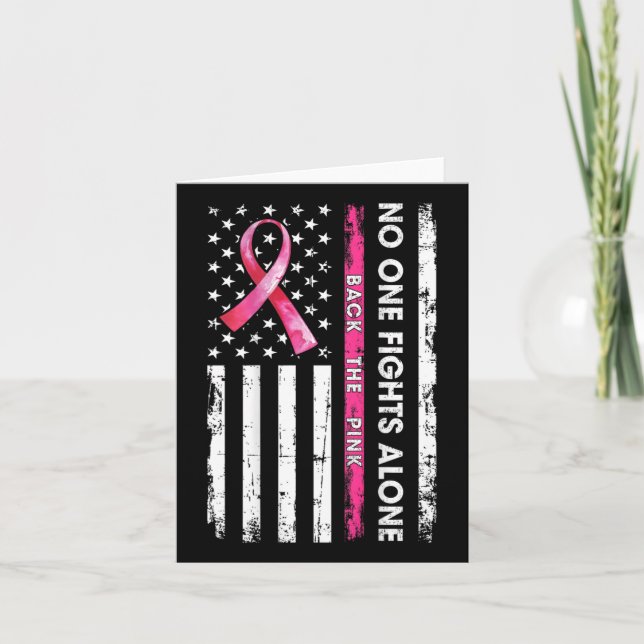 Nobody Fights Breast Cancer Alone Ck The Pink Ribb Card (Front)
