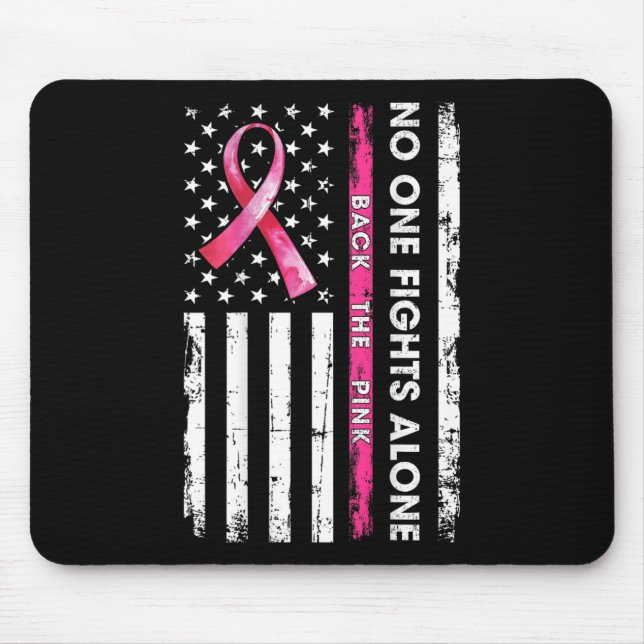 Nobody Fights Breast Cancer Alone Ck The Pink Ribb Mouse Mat (Front)