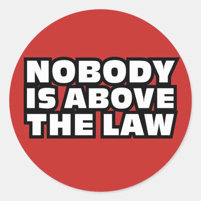 Nobody Is Above The Law Classic Round Sticker (Front)