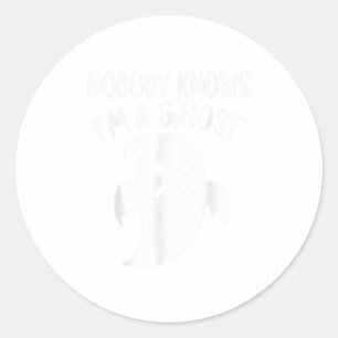 Nobody Knows Im A Ghost Hunting Halloween Classic Round Sticker