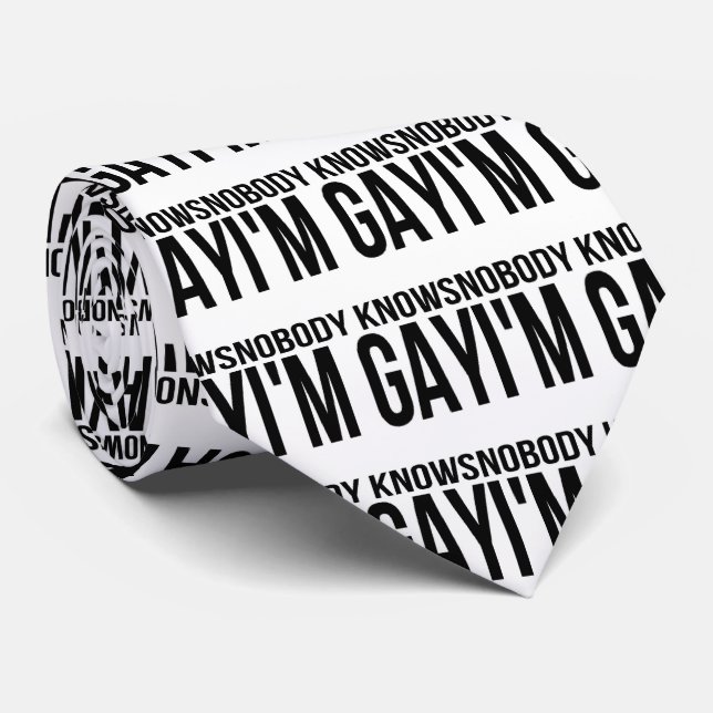 Nobody Knows I'm Gay Tie (Rolled)