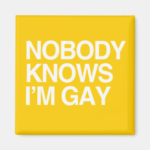 NOBODY KNOWS I'M GAY - WHITE -.png Magnet