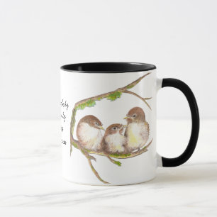 Nobody Like Family Quote, Cute Bird Sparrow Mug