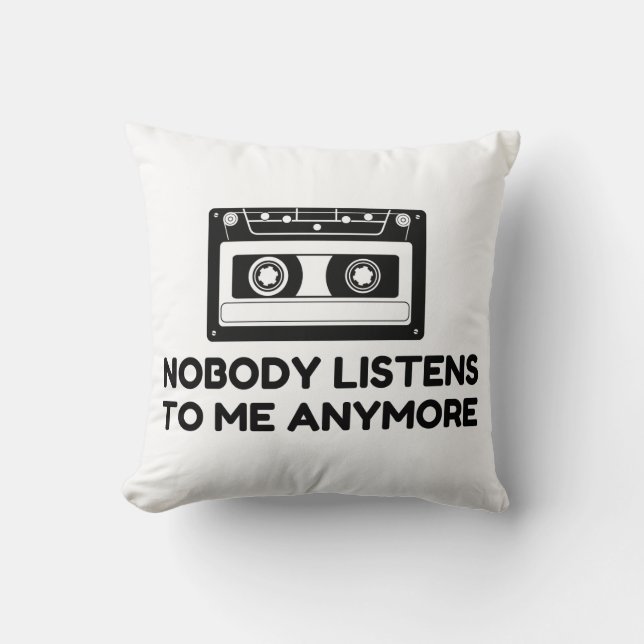Nobody Listens Cassette Cushion (Front)