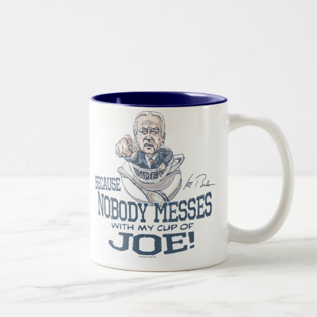 Nobody messes with Joe Biden Gear Two-Tone Coffee Mug (Right)