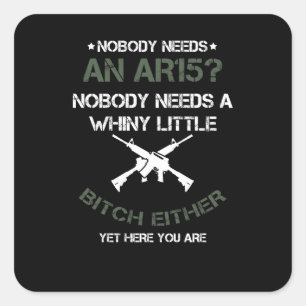 Nobody Needs An AR15 Gun Lovers Square Sticker