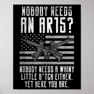 Nobody Needs An Ar15, You Whiny Little  Poster