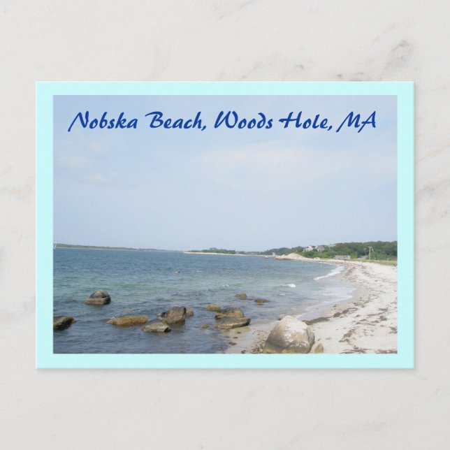 Nobska Beach Woods Hole MA Postcard (Front)