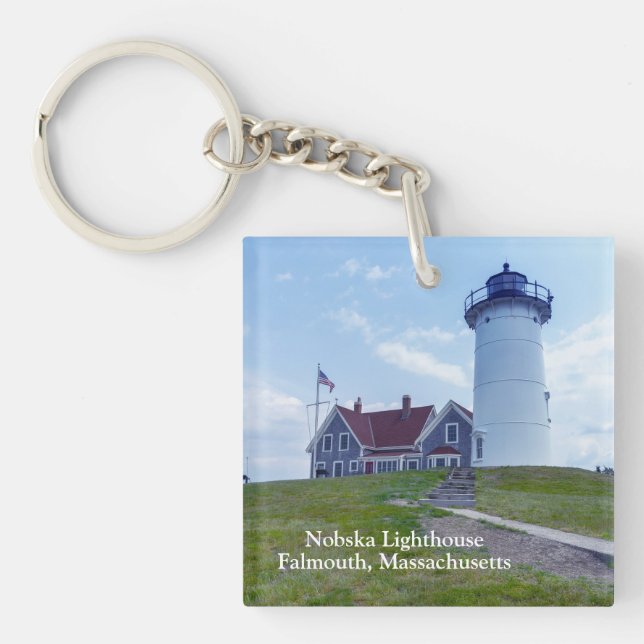 Nobska Lighthouse Cape Cod MA Key Ring (Front)