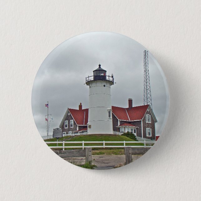 Nobska Point Lighthouse Series 6 Cm Round Badge (Front)