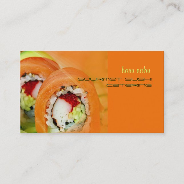 Nobu Gourmet Sushi catering business Business Card (Front)