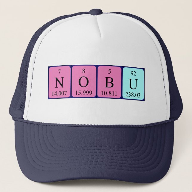 Nobu periodic table name hat (Front)