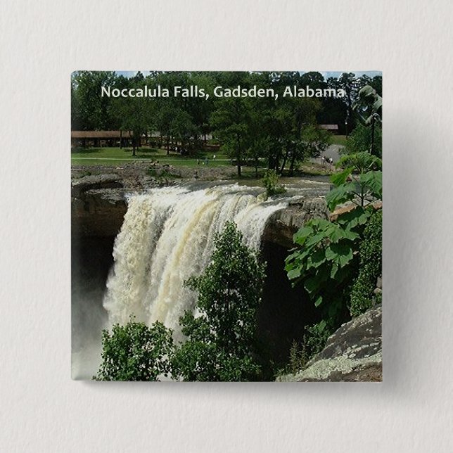Noccalula Falls, Gadsden, Alabama 15 Cm Square Badge (Front)