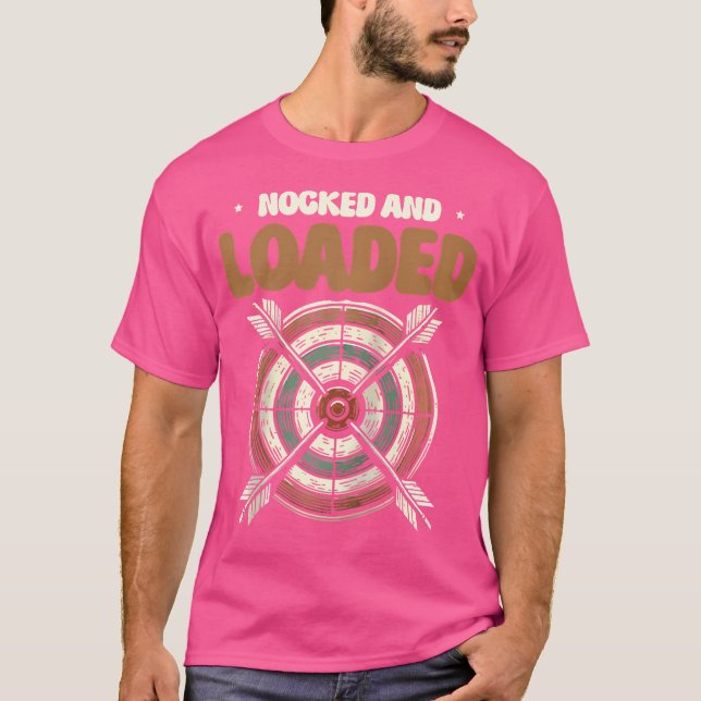 Nocked And Loaded Archery Bow Target 	 Baseball T-Shirt (Front)