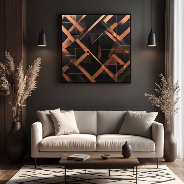 Nocturnal Amber Geometry Canvas Print (Creator Uploaded)