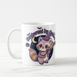 Nocturnal by Nature - Cute Witchy Racoon Coffee Mug