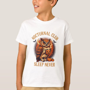 Nocturnal Club Sleep Never Owl Coffee T-Shirt