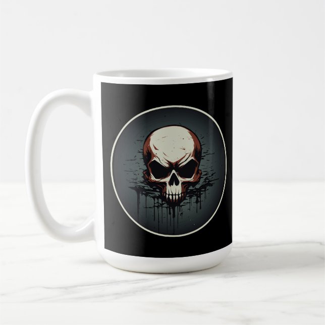 Nocturnal Drip Skull Artwork Coffee Mug (Left)