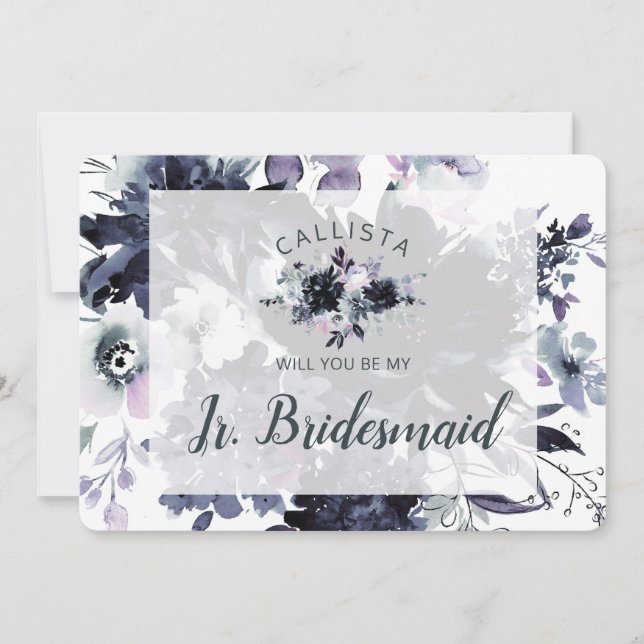 Nocturnal Floral Be My Jr. Bridesmaid Proposal (Front)