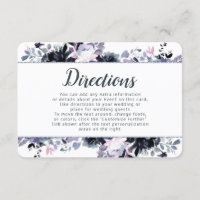 Nocturnal Floral Dusty Blue Wedding Directions