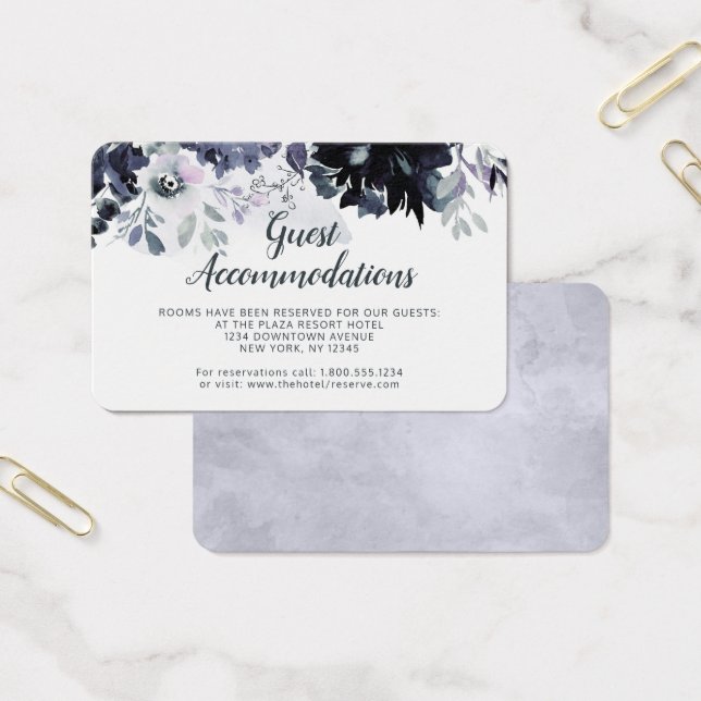 Nocturnal Floral Guest Accommodations Insert Card (Office)