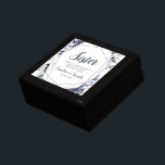 Nocturnal Floral Sister Maid of Honour Personalise Gift Box<br><div class="desc">Nocturnal Floral Watercolor Lush Flower Design with Hand Painted Stems, Vines, Leaves, Foliage, Watercolor Paint Brush Strokes. Colourful Navy blue, Dusty blue, Dark almost Black Grey, and hints of Mauve pink. With Hand Drawn Line elements, Swirly Chic Hand Lettered Brush Script Fonts and Elegant Geometric Floral Border - Sister Maid...</div>