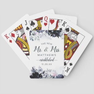 Nocturnal Floral The New Mr. and Mrs. Newlyweds Playing Cards