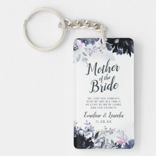 Nocturnal Floral To the Mother of the Bride Quote Key Ring