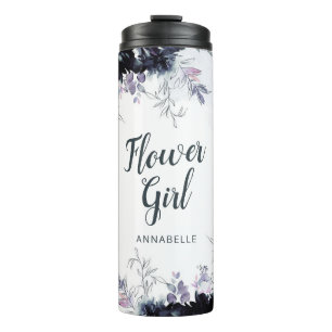 Nocturnal Floral Watercolor Customised Flower Girl Thermal Tumbler