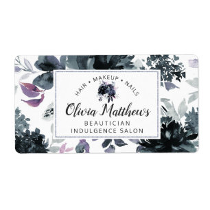 Nocturnal Floral Watercolor Navy Custom Monogram