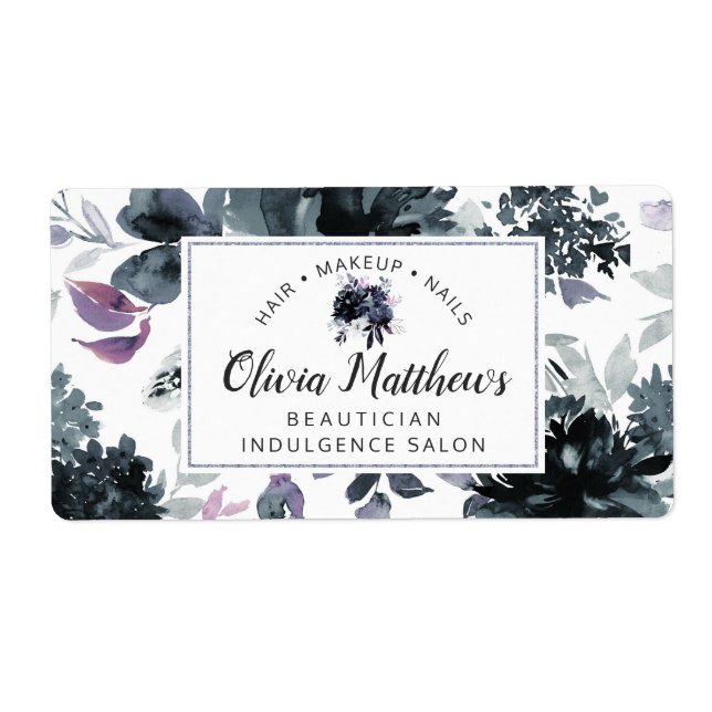 Nocturnal Floral Watercolor Navy Custom Monogram (Front)