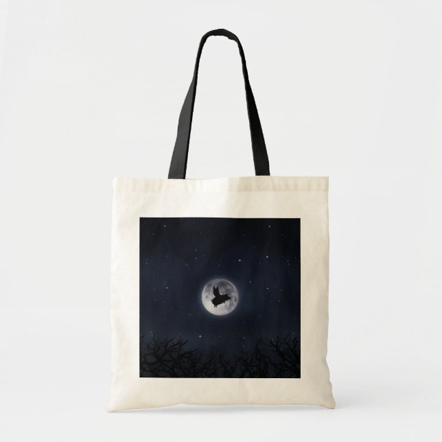 Nocturnal Flying Pig Across The Full Moon Tote Bag (Front)