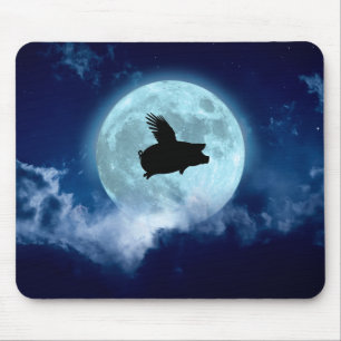 Nocturnal Flying Pig Mouse Mat