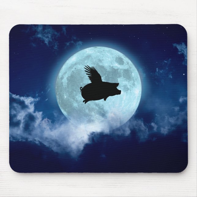 Nocturnal Flying Pig Mouse Mat (Front)