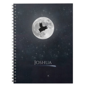 Nocturnal Flying Pig-Personalised Notebook