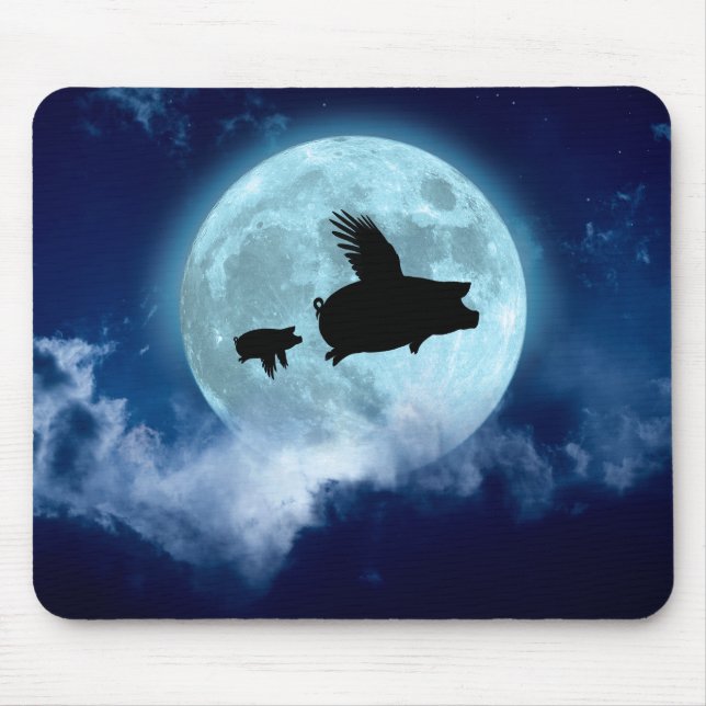 Nocturnal Flying Piglet Mouse Mat (Front)