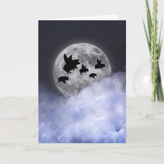 Nocturnal Flying Pigs Card (Front)