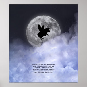 Nocturnal Flying Pigs Poster