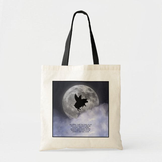 Nocturnal Flying Pigs Tote Bag (Front)