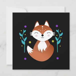 Nocturnal fox meditating at night invitation